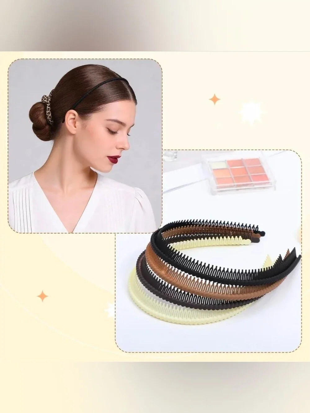 4 Pcs Headbands With Teeth Comfortable Non-Slip